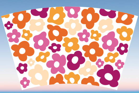 70s Groovy Flower Graphics for Print Templates