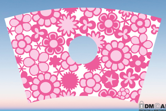70s Retro Flowers Starbucks Cup Wrap SVG Graphics