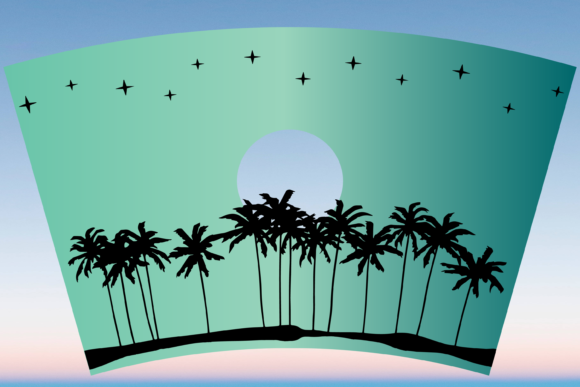Beach Palm Tree Cup Wrap: Graphics & Print Templates