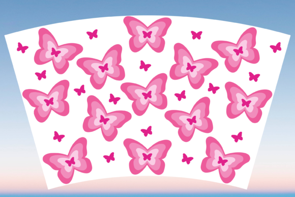 Boho Butterflies Starbucks Cup Wrap SVG: Graphics & Print Templates