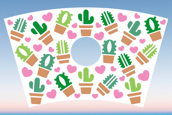Cactus Succulents Starbucks Cup Wrap SVG: Graphics & Print Templates