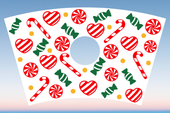 Christmas Candies Starbucks Cup Wrap SVG: Graphics & Print Templates