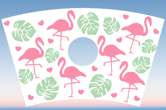 Flamingo Monstera Cup Wrap: Graphics & Print Templates