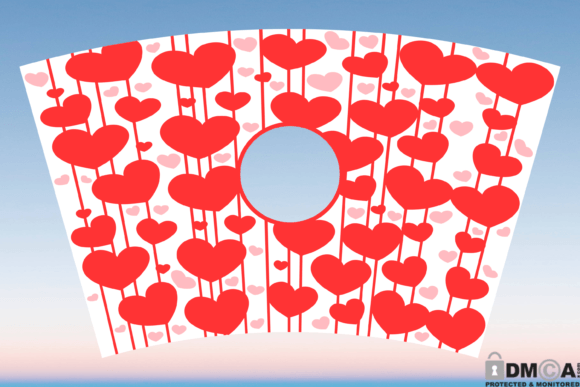 Hearts Valentines Day Starbucks Wrap SVG: Graphics & Print Templates