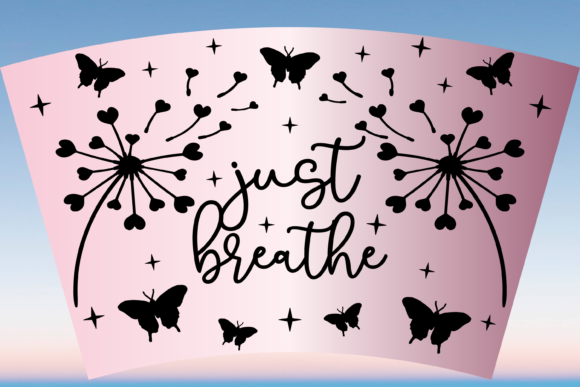 Just Breathe Boho Cup Wrap: Graphics & Print Templates