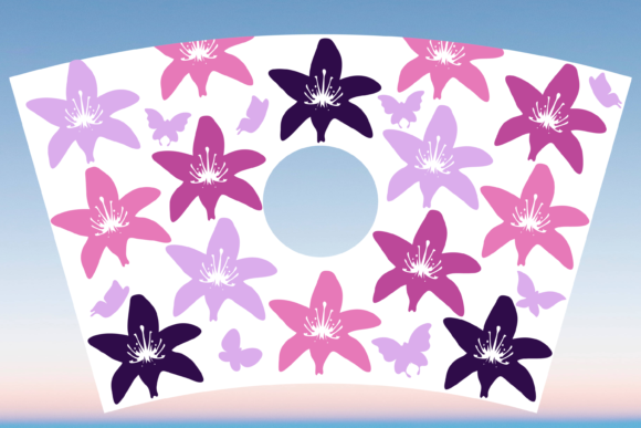 Lily Flowers Starbucks Cup Wrap SVG: Graphics & Print Templates
