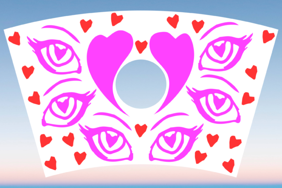 Love Anime Eyes Starbucks Cup Wrap SVG: Graphics & Print Templates