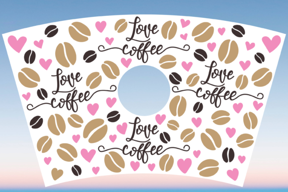 Love Coffee 14oz Starbucks Cup Wrap SVG: Graphics & Print Templates
