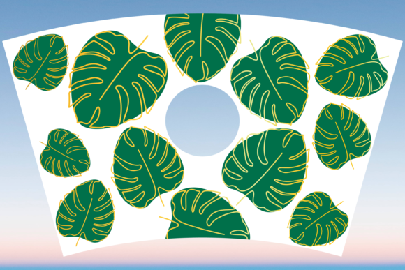 Monstera Leaves Starbucks Cup Wrap SVG: Graphics & Print Templates