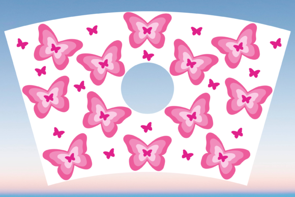 Ombre Butterfly Starbucks Cup Wrap SVG: Graphics & Print Templates