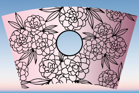 Peonies Flowers Starbucks 24oz Wrap SVG: Graphics & Print Templates