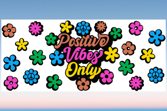 Positive Vibes Boho Libbey Wrap Svg: Print Templates & Graphics