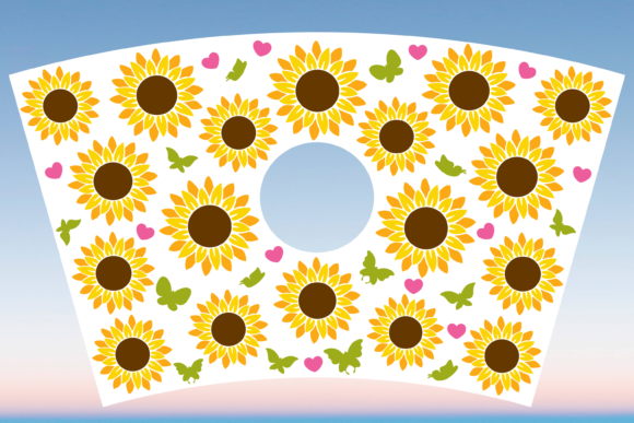 Sunflower Butterfly Cup Wrap S: Graphics & Print Templates