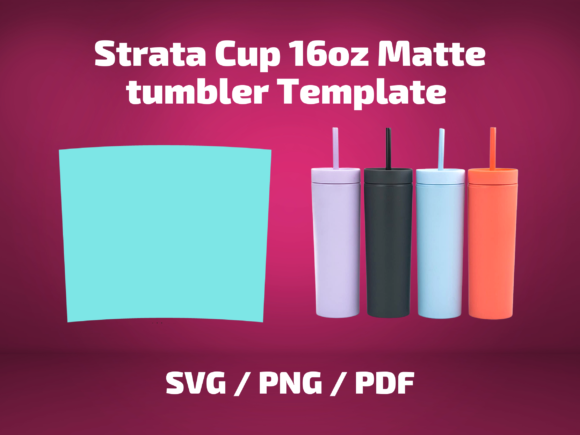Tumbler Template 16 Oz Strata Cup Matte: Graphics & Print Templates