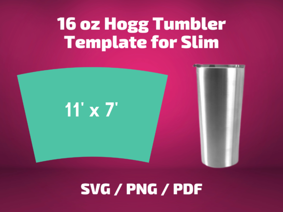 Tumbler Template Hogg 16 Oz Slim: Graphics & Print Templates